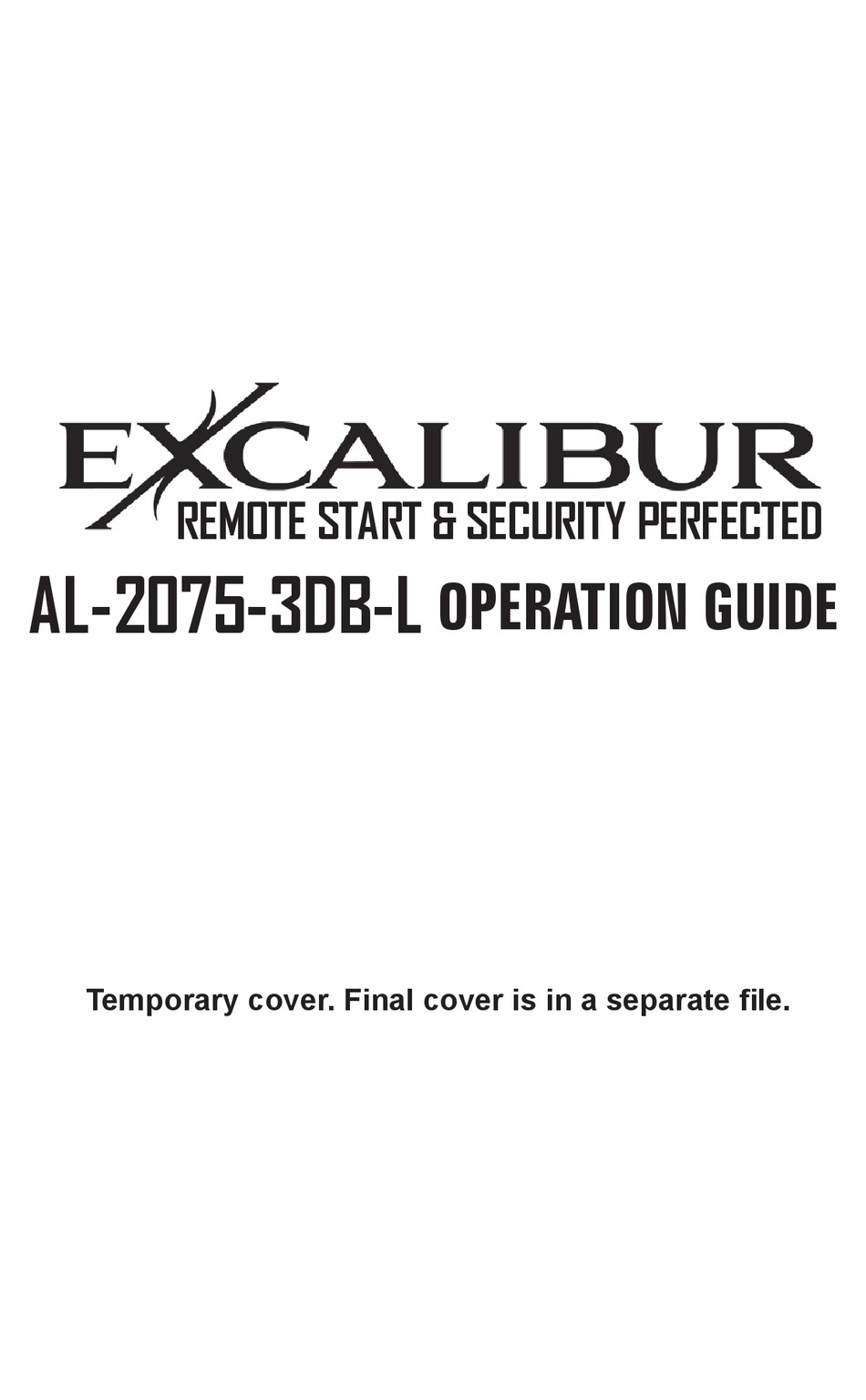 EXCALIBUR AL-2075-3DB-L CAR ALARM OPERATION MANUAL | ManualsLib