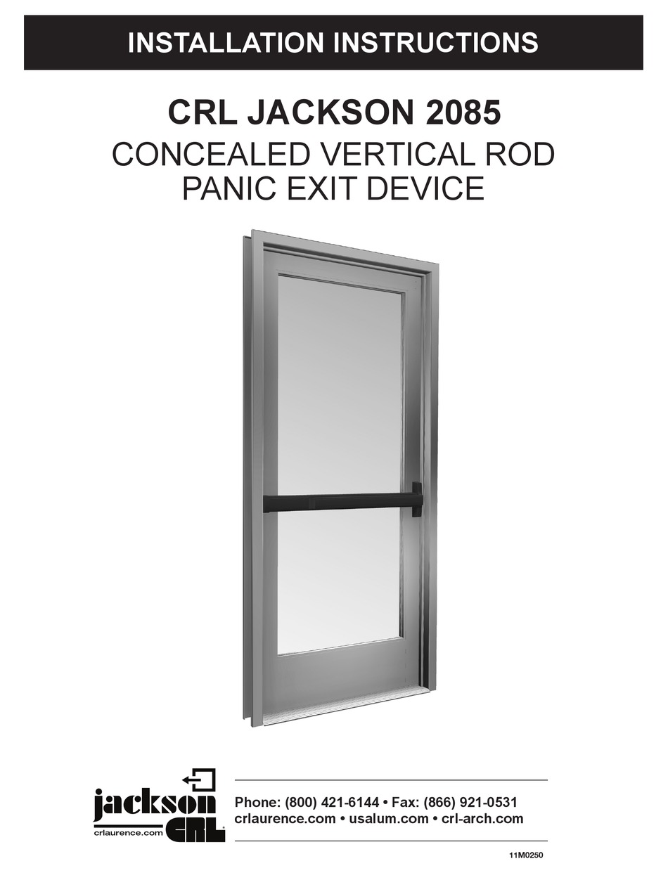 CRL JACKSON 2085 SECURITY SENSOR INSTALLATION INSTRUCTIONS MANUAL