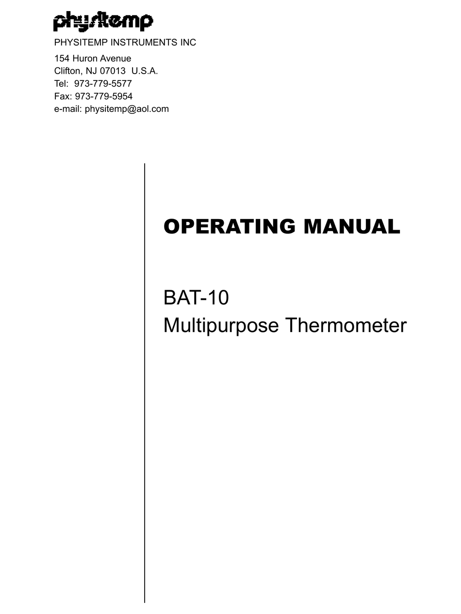 BAT-10R Multipurpose Thermometer-Rechargeable - Physitemp