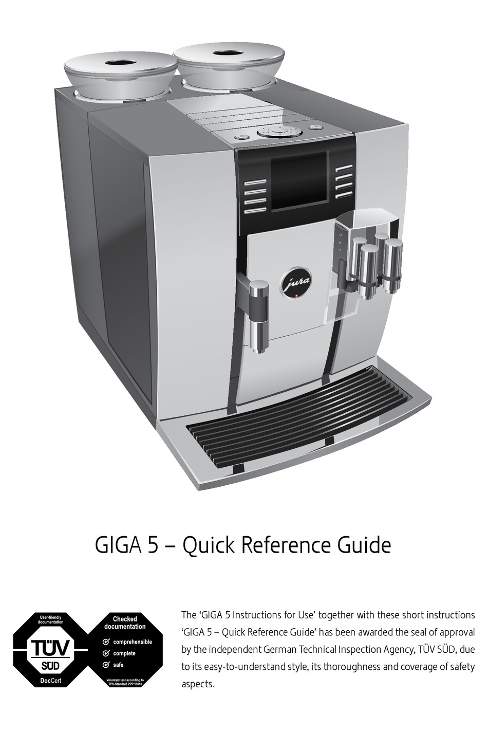 JURA GIGA 5 COFFEE MAKER QUICK REFERENCE MANUAL ManualsLib