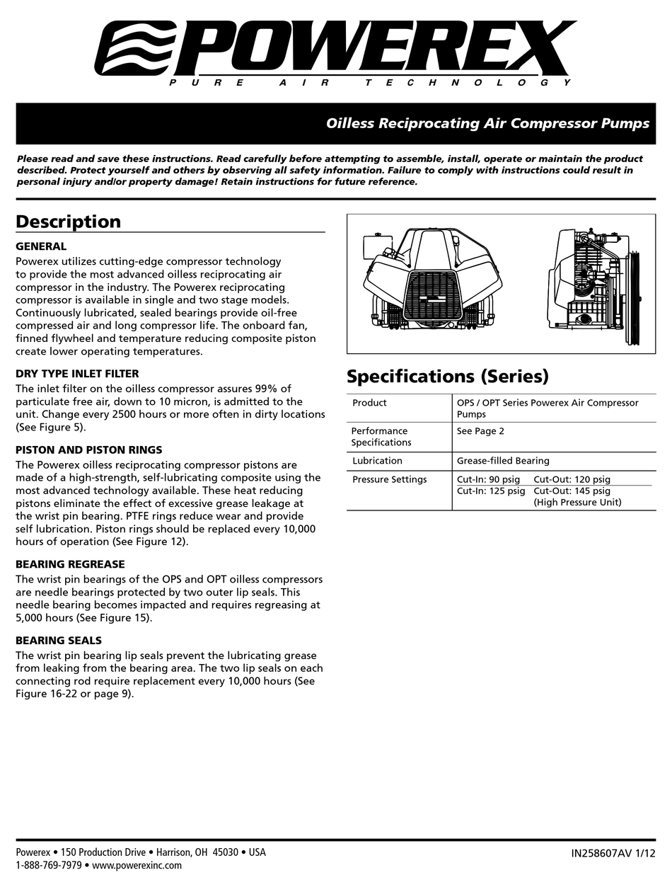 POWEREX OPS SERIES WATER PUMP MANUAL ManualsLib