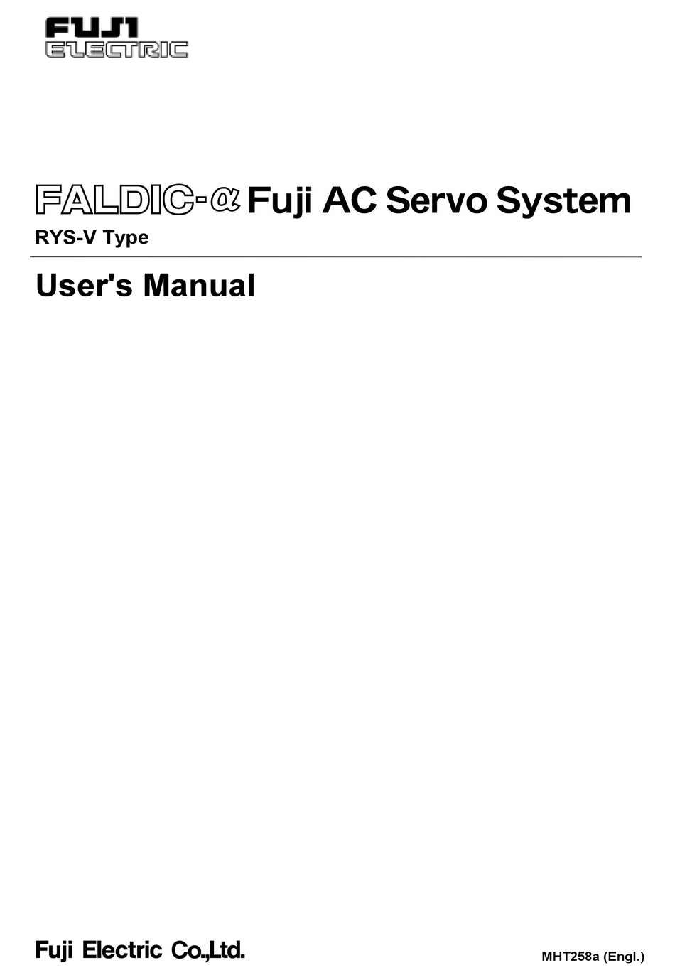 FUJI ELECTRIC RYS...S3-VVS SERIES USER MANUAL Pdf Download