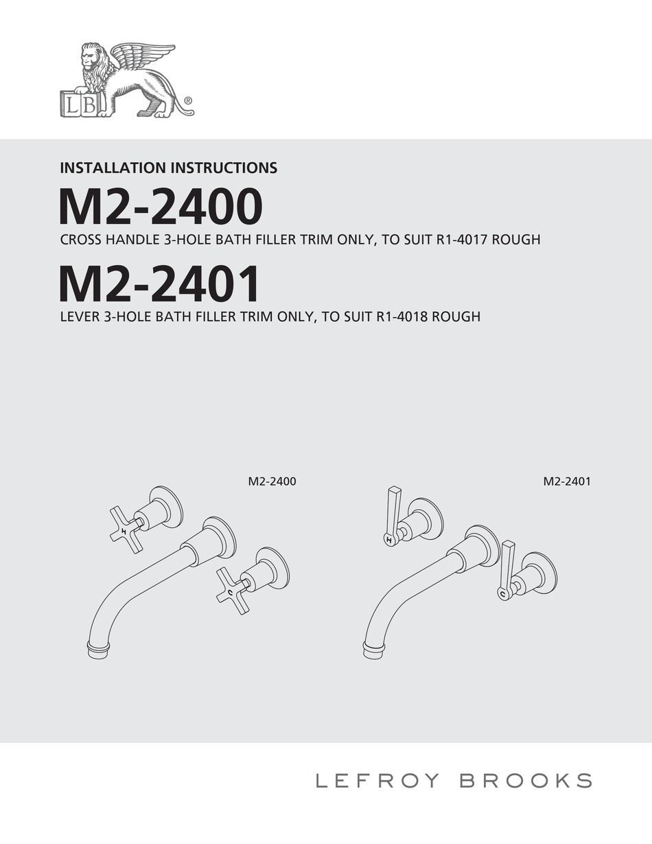 LEFROY BROOKS M22400 INSTALLATION INSTRUCTIONS MANUAL Pdf Download