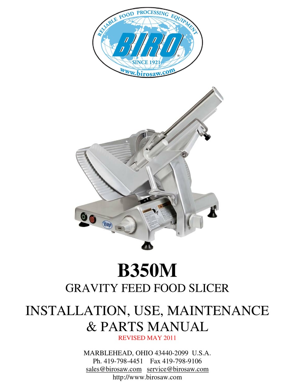 B350M Gravity Feed manual Slicer - Stiles Food Equipment