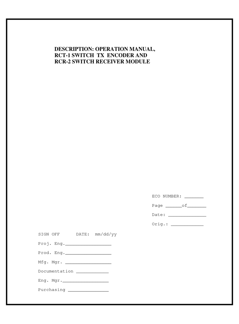 DTC RCT 1 SWITCH OPERATION MANUAL ManualsLib dtc-rct-1-switch-operation-manual-manualslib
