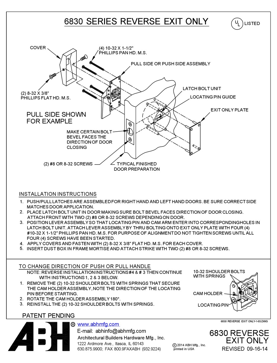 ABH 6830 SERIES INSTALLATION INSTRUCTIONS Pdf Download ManualsLib