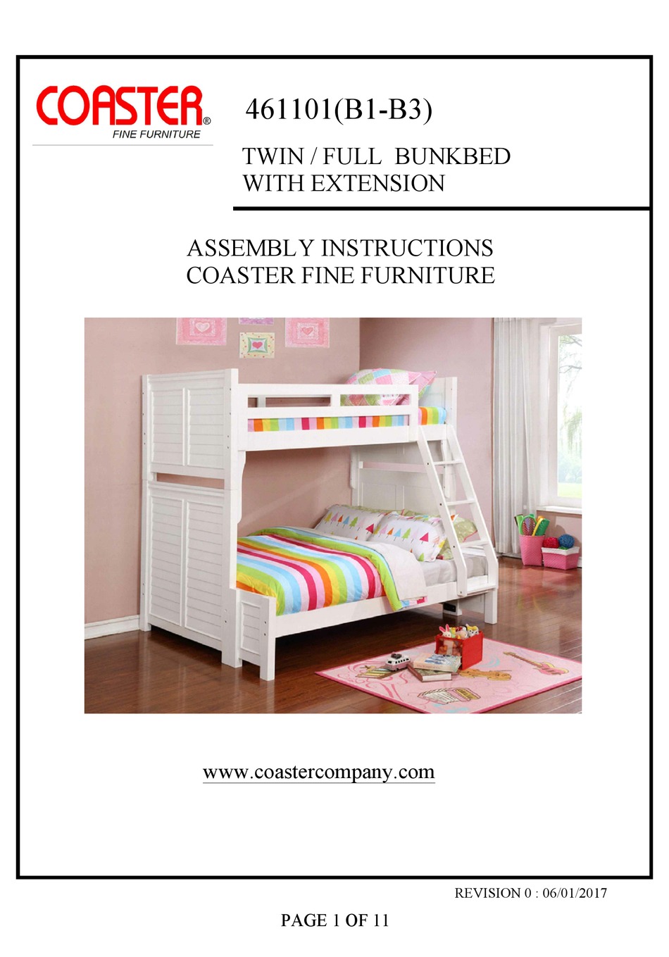 Coaster Fine Furniture 461101 Assembly, Coaster Fine Furniture Bunk Bed Assembly Instructions