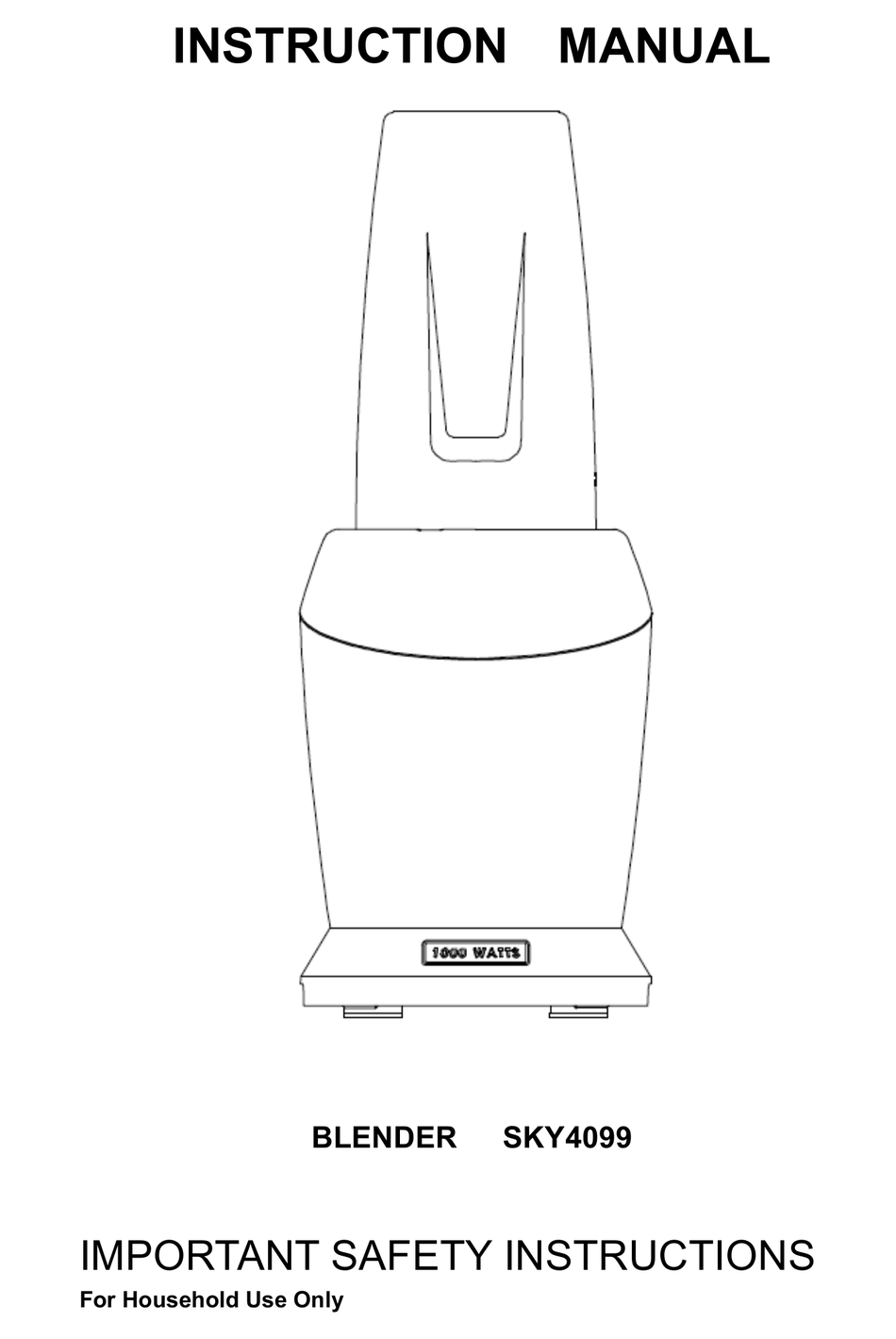 BESTCHOICEPRODUCTS SKY4099 BLENDER INSTRUCTION MANUAL ManualsLib