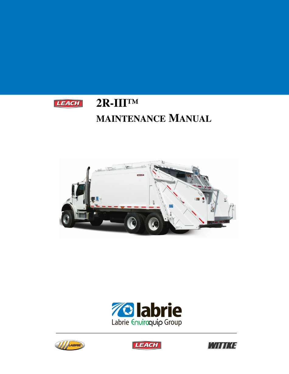 LEACH 2RIII GARBAGE DISPOSAL MAINTENANCE MANUAL ManualsLib
