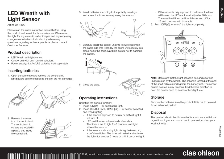 CLAS OHLSON 364190 OPERATING INSTRUCTIONS Pdf Download ManualsLib