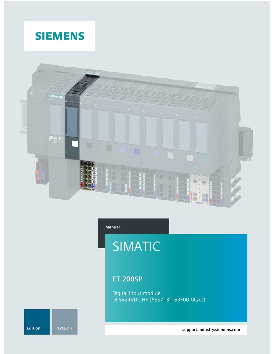 SIEMENS SIMATIC ET 200SP I/O SYSTEM MANUAL | ManualsLib