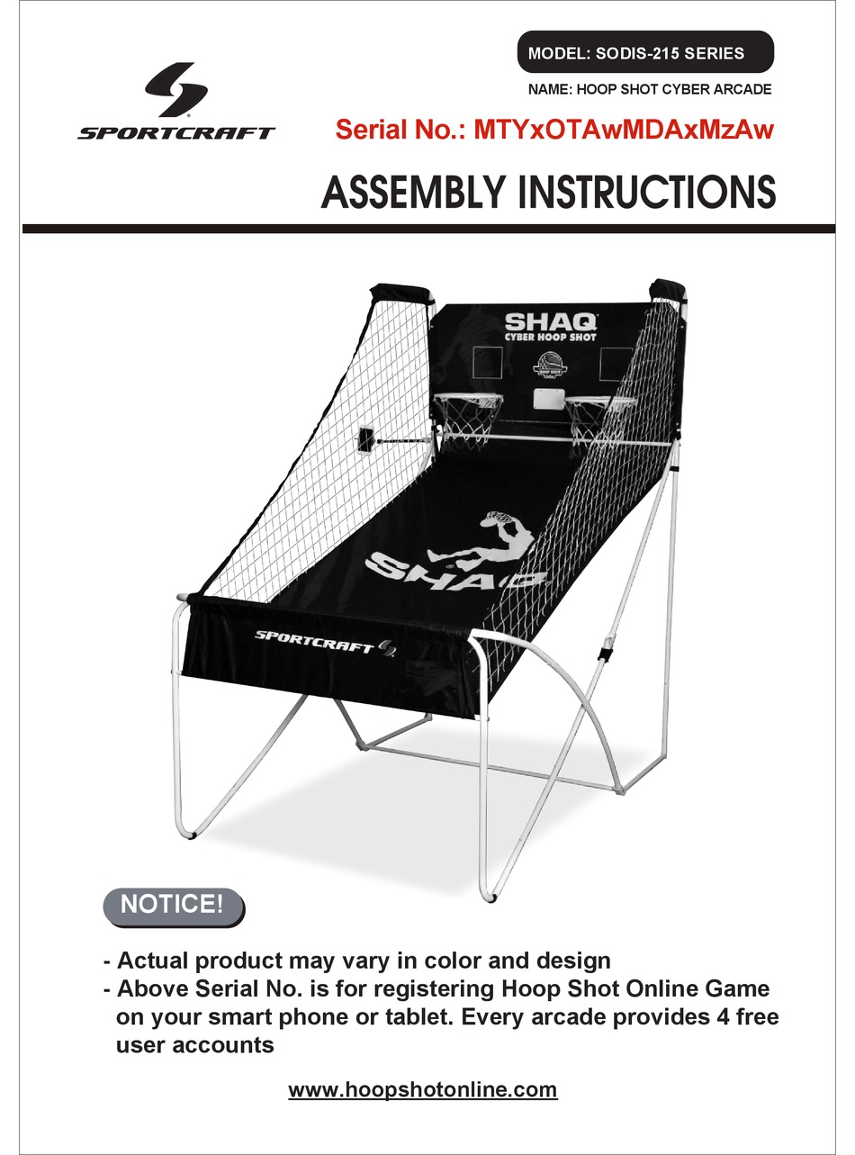 SPORTCRAFT SODIS215 SERIES ASSEMBLY INSTRUCTIONS MANUAL Pdf Download