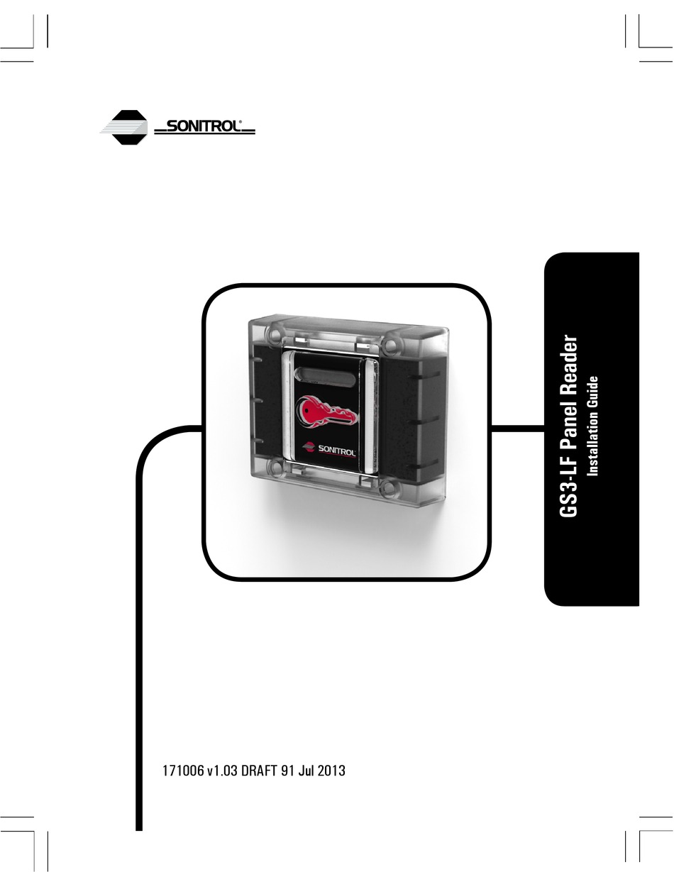 SONITROL GS3LF SCANNER INSTALLATION MANUAL ManualsLib