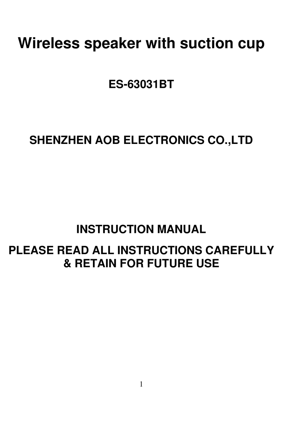 aob-es-63031bt-speaker-instruction-manual-manualslib