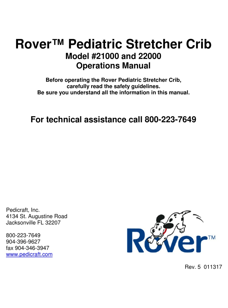PEDICRAFT ROVER 21000 OPERATION MANUAL Pdf Download ManualsLib