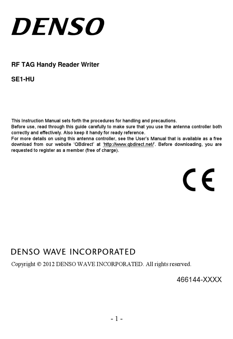 DENSO SE1HU CARD READER INSTRUCTION MANUAL ManualsLib