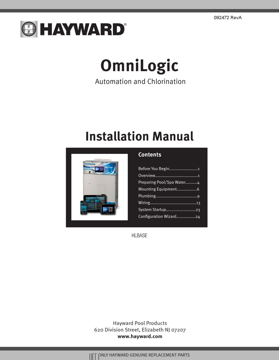 Hayward Omnilogic Installation Manual Pdf Download Manualslib