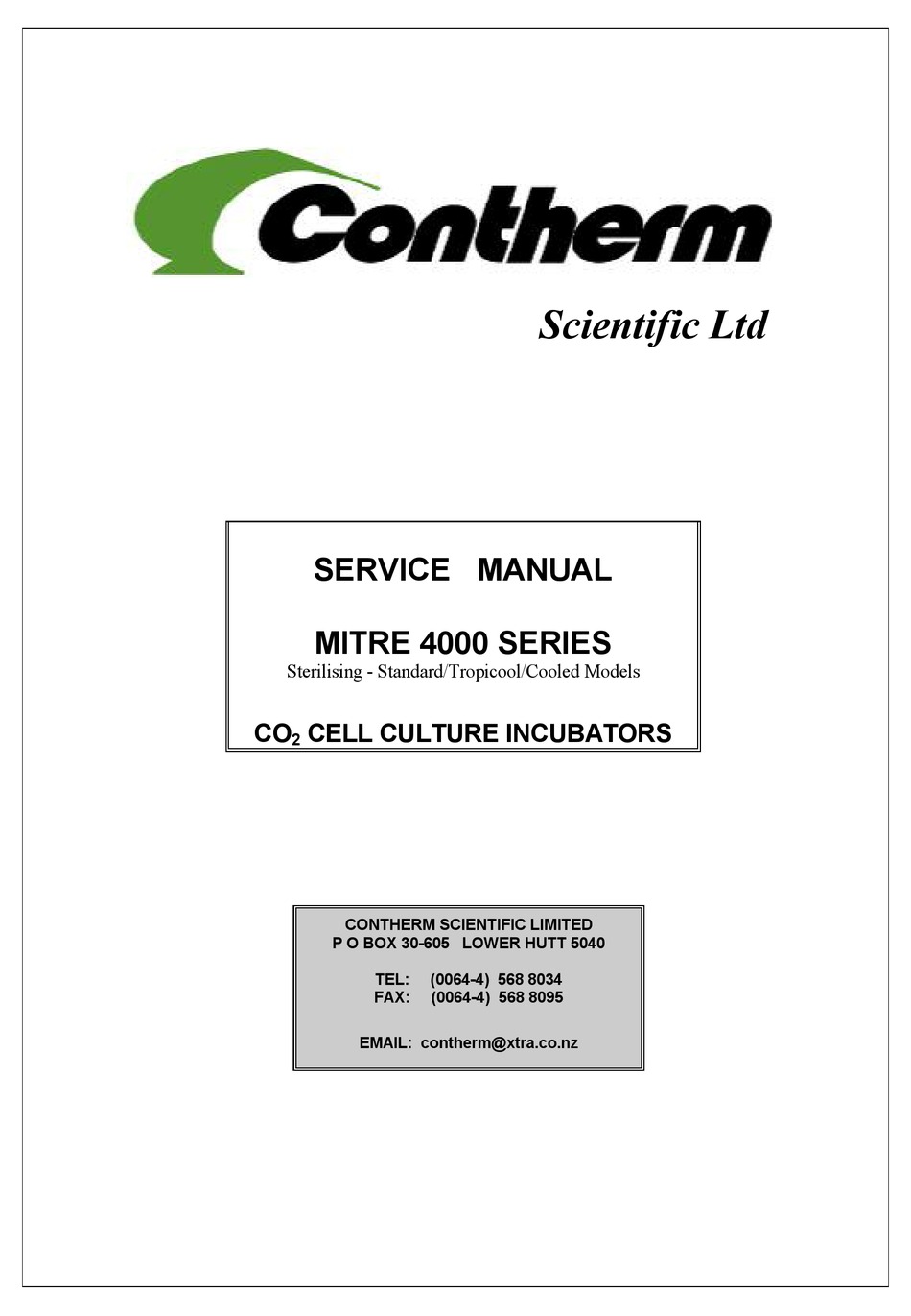 Contherm Mitre 4150 Service Manual Pdf Download Manualslib