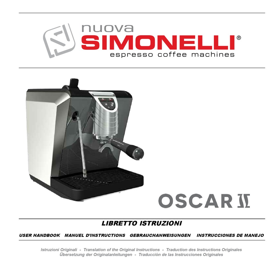 NUOVA SIMONELLI OSCAR II COFFEE MAKER USER HANDBOOK MANUAL | ManualsLib