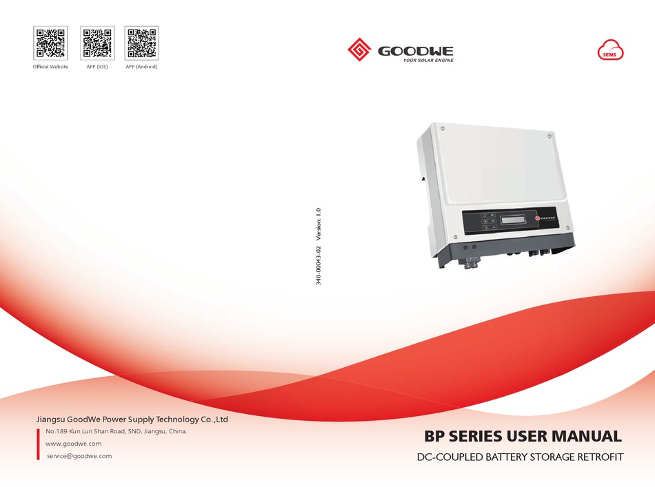 GOODWE BP SERIES INVERTER USER MANUAL ManuaLib