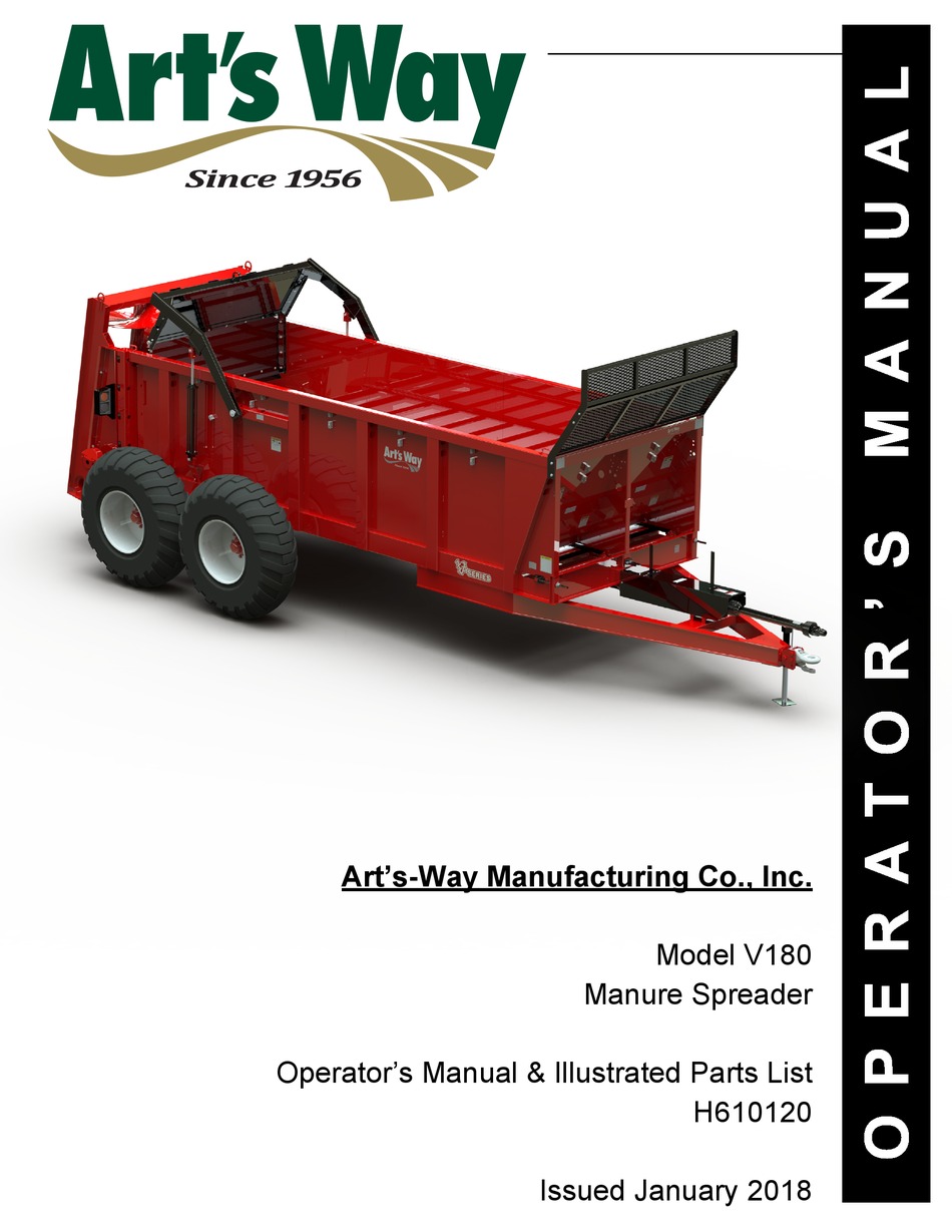 ART'S WAY V180 SPREADER OPERATOR'S MANUAL AND PARTS LIST ManualsLib