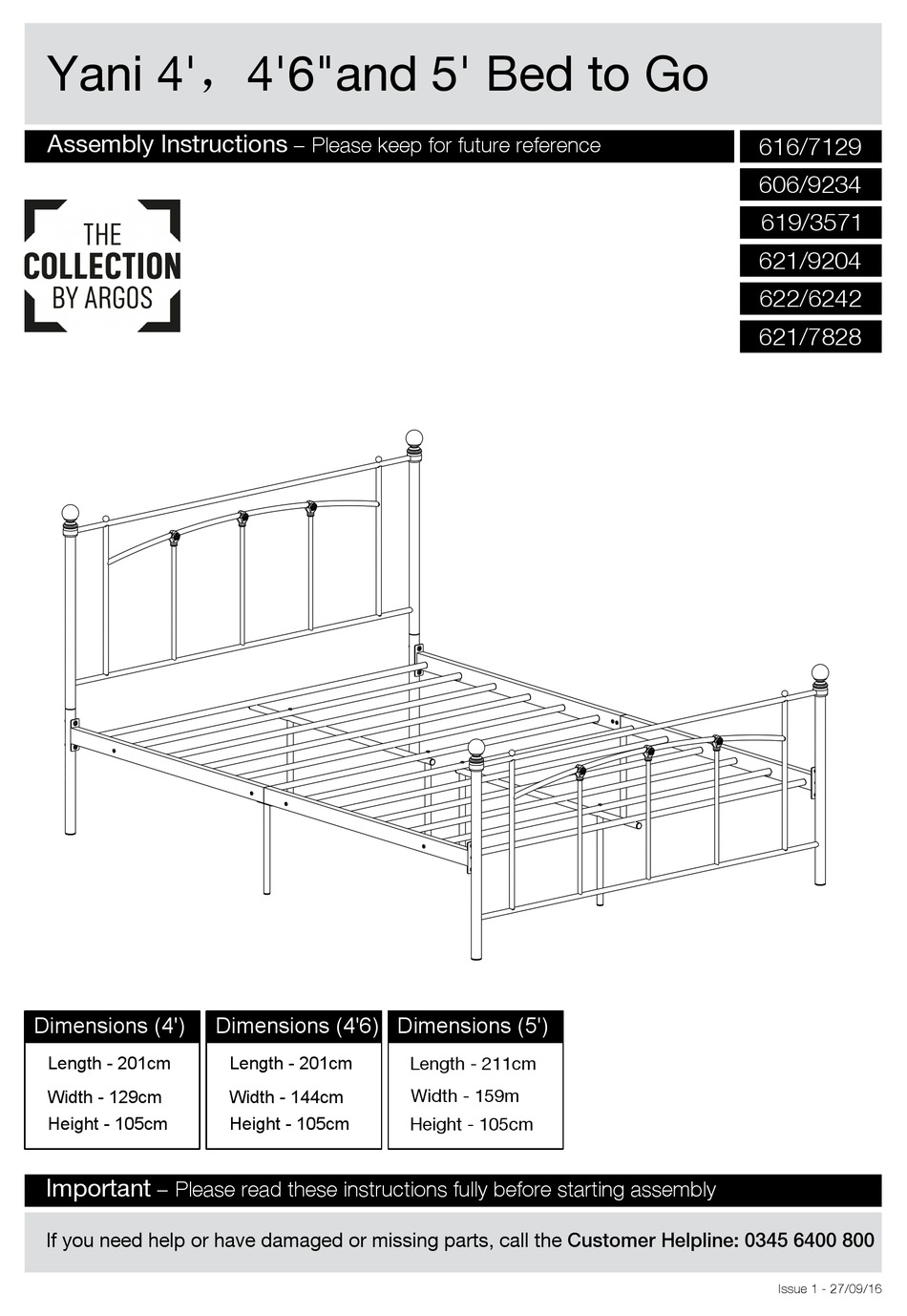 Argos Yani 606 9234 Assembly Instructions Manual Pdf Download Manualslib