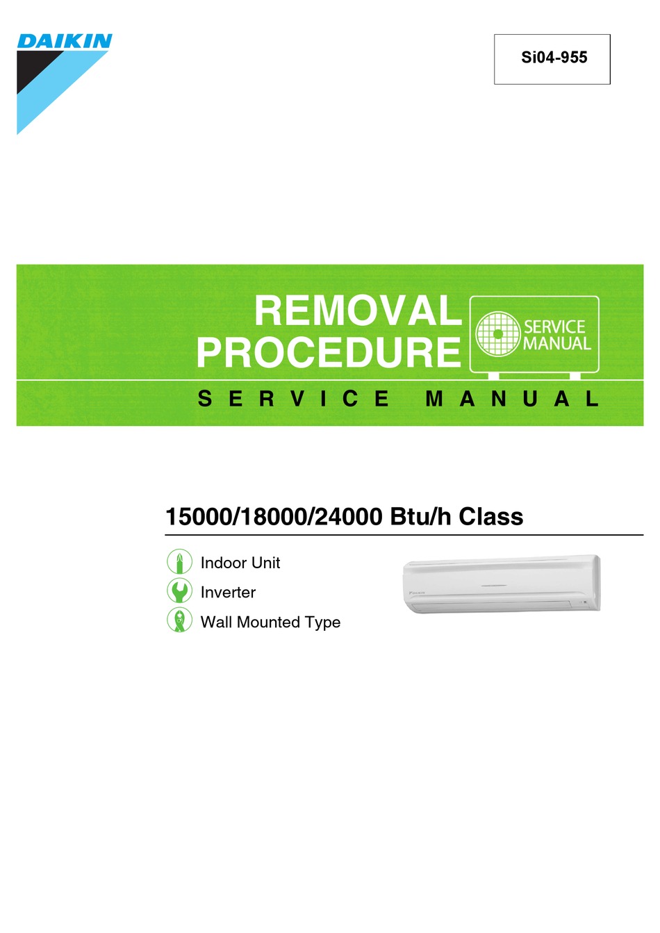 DAIKIN FTXS15HVJU SERVICE MANUAL Pdf Download | ManualsLib