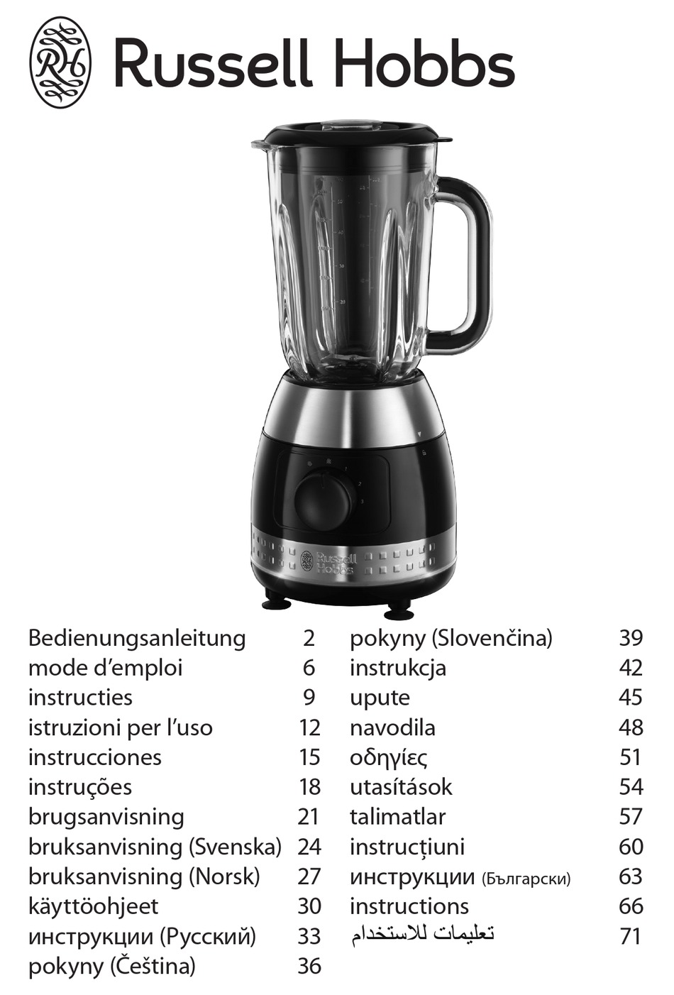 RUSSELL HOBBS 2023056 BLENDER INSTRUCTIONS MANUAL ManualsLib