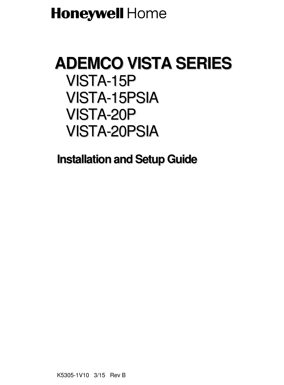 HONEYWELL ADEMCO VISTA SERIES INSTALLATION AND SETUP MANUAL Pdf