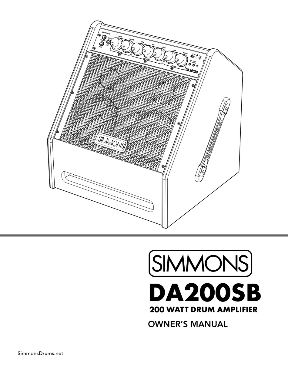 SIMMONS DA200SB AMPLIFIER OWNER'S MANUAL | ManualsLib