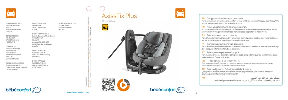 Bebe Confort Axissfix Plus User Manual Pdf Download Manualslib