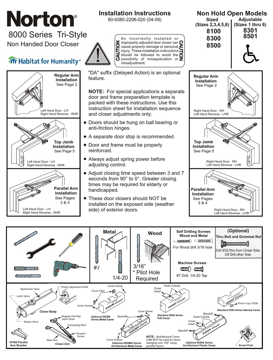 NORTON 8000 SERIES INSTALLATION INSTRUCTIONS MANUAL Pdf Download