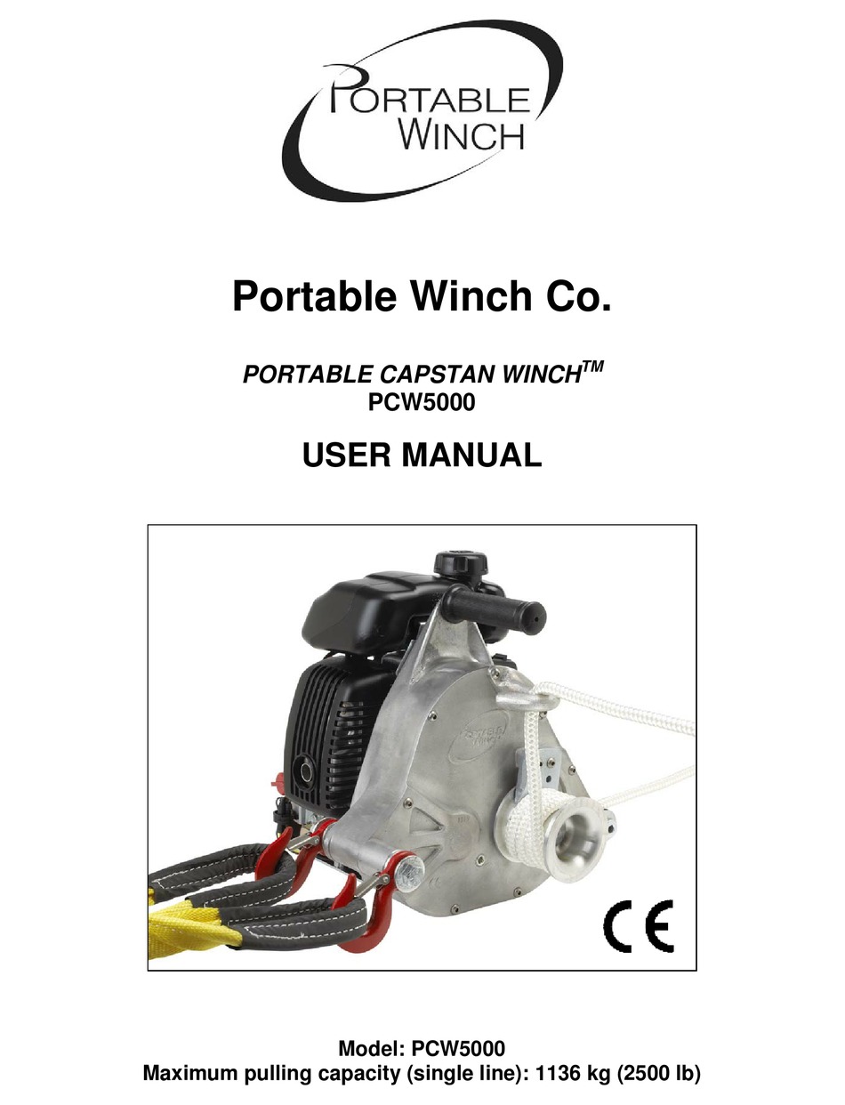 PORTABLE WINCH PORTABLE CAPSTAN WINCH PCW5000 WINCH USER MANUAL ManualsLib