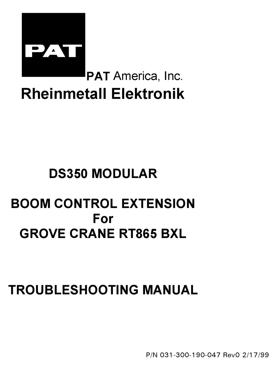 PAT DS350 TROUBLESHOOTING MANUAL Pdf Download ManualsLib