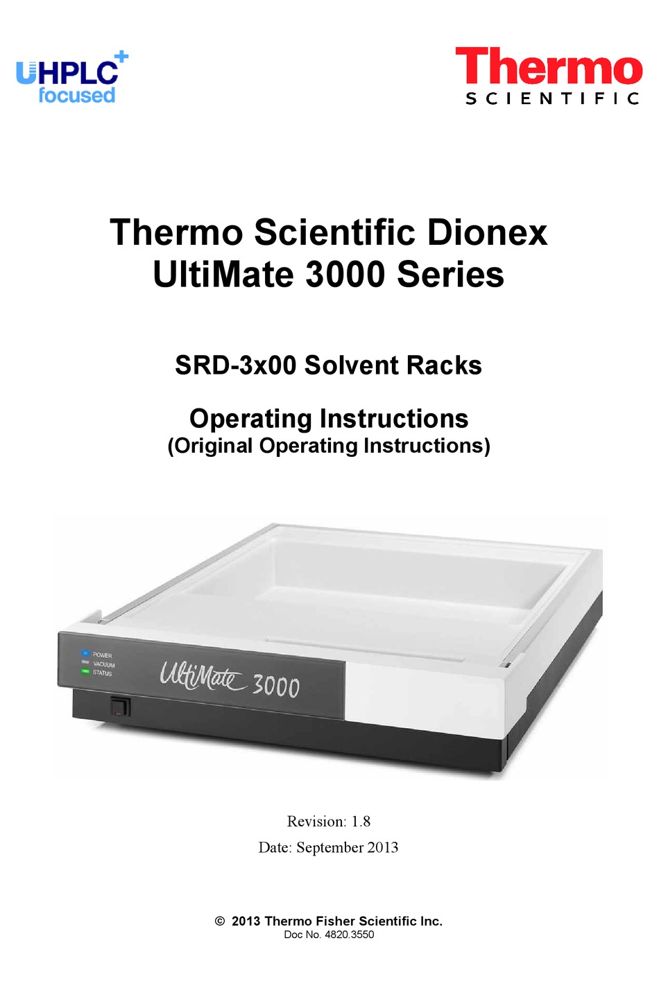 Dionex  Ultimate 3000 Series  Autosamplers Service Instructions. 