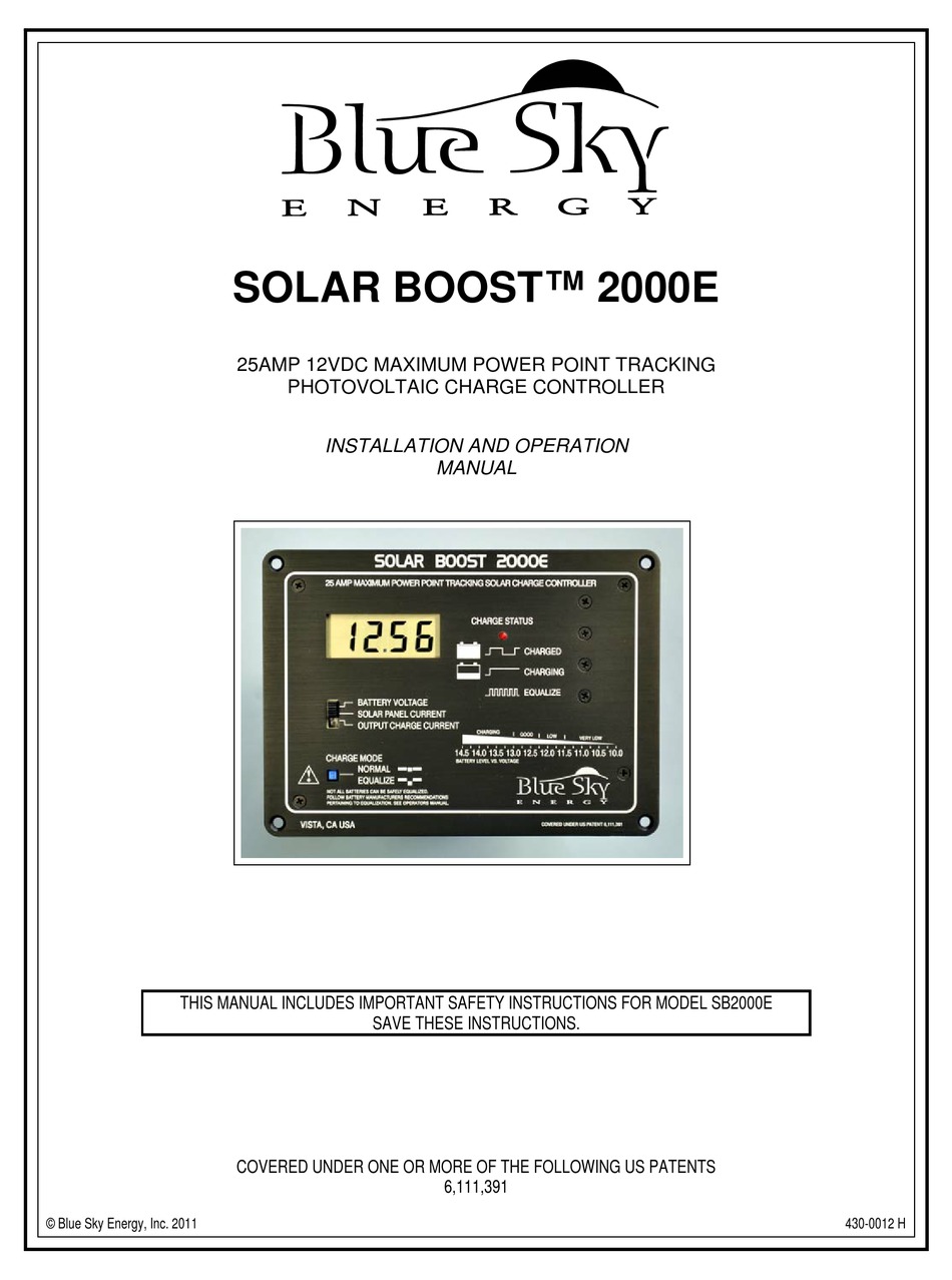 blue sky solar boost 2000e