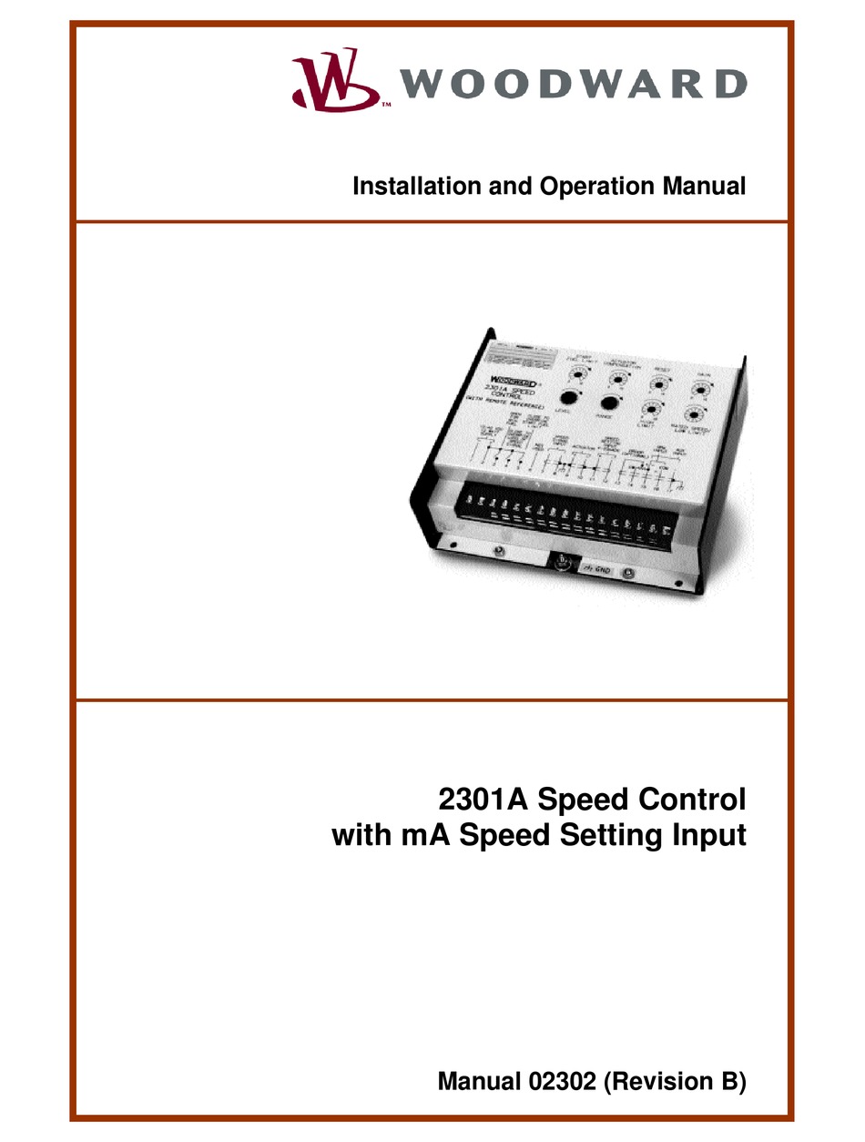 WOODWARD 2301A CONTROLLER INSTALLATION AND OPERATION MANUAL ManualsLib