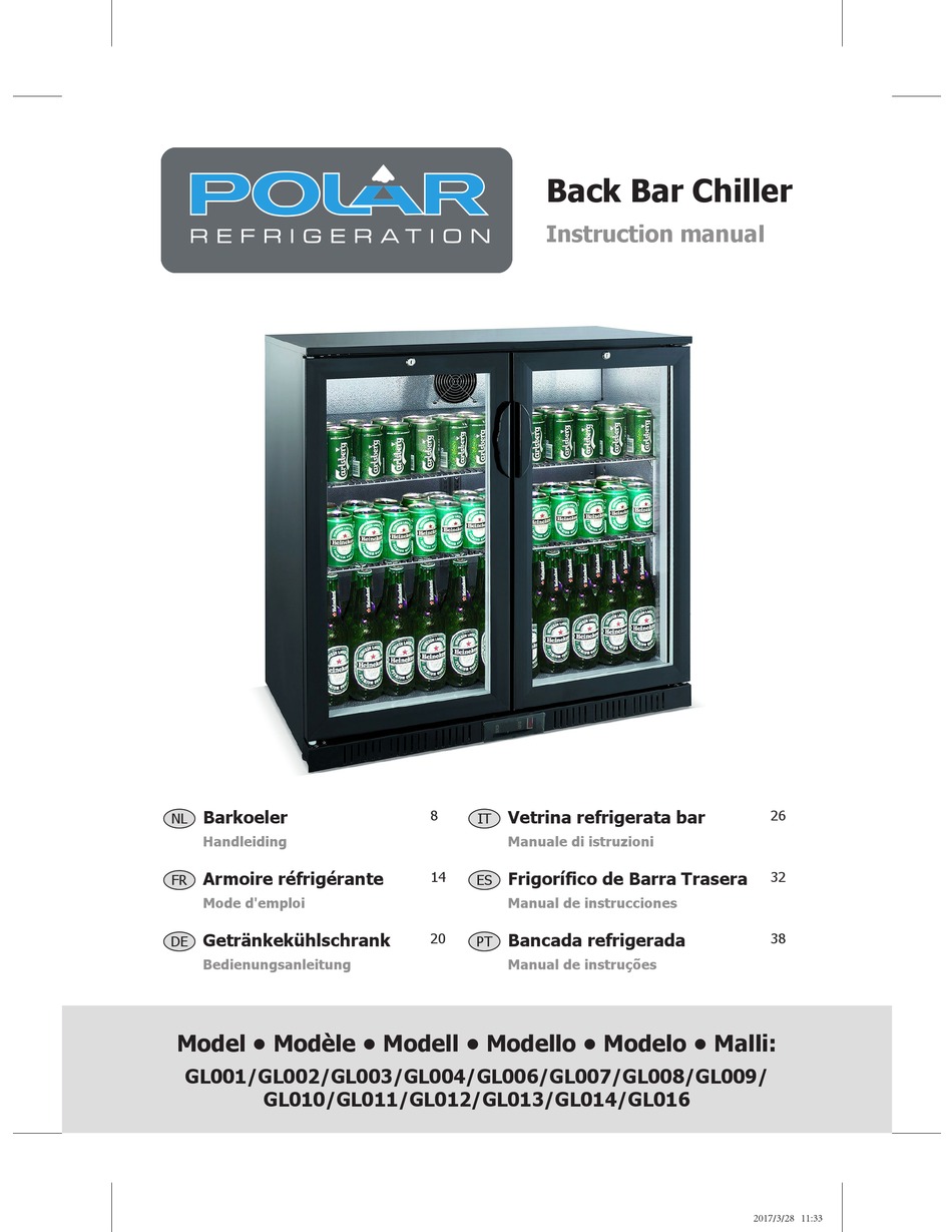 POLAR REFRIGERATION GL001 CHILLER INSTRUCTION MANUAL | ManualsLib