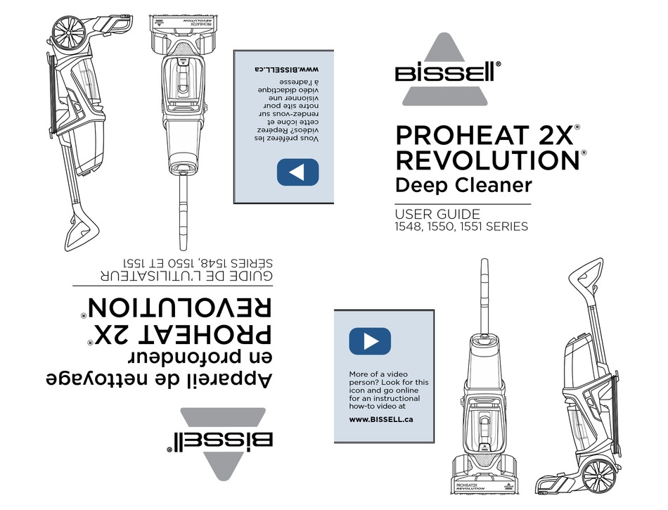 Bissell Proheat 2x Revolution 1548 Series Vacuum Cleaner User Manual Manualslib