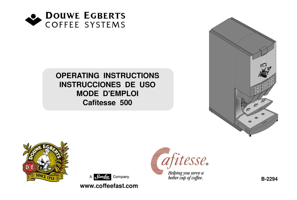 JACOBS DOUWE EGBERTS PROFESSIONAL CAFITESSE 500 COFFEE MAKER OPERATING