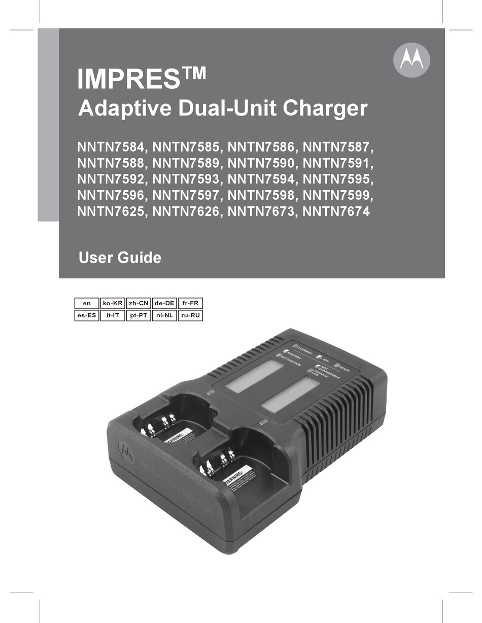 MOTOROLA IMPRES NNTN7584 BATTERY CHARGER USER MANUAL ManualsLib
