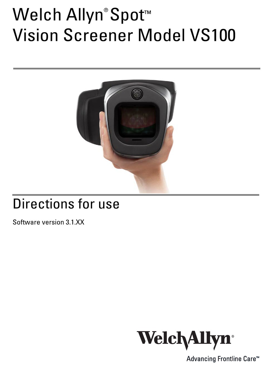 Welch Allyn Spot Vs100 Directions For Use Manual Pdf Download Manualslib Welch Allyn Spot Vs100 Directions For Use Manual Pdf Download Manualslib