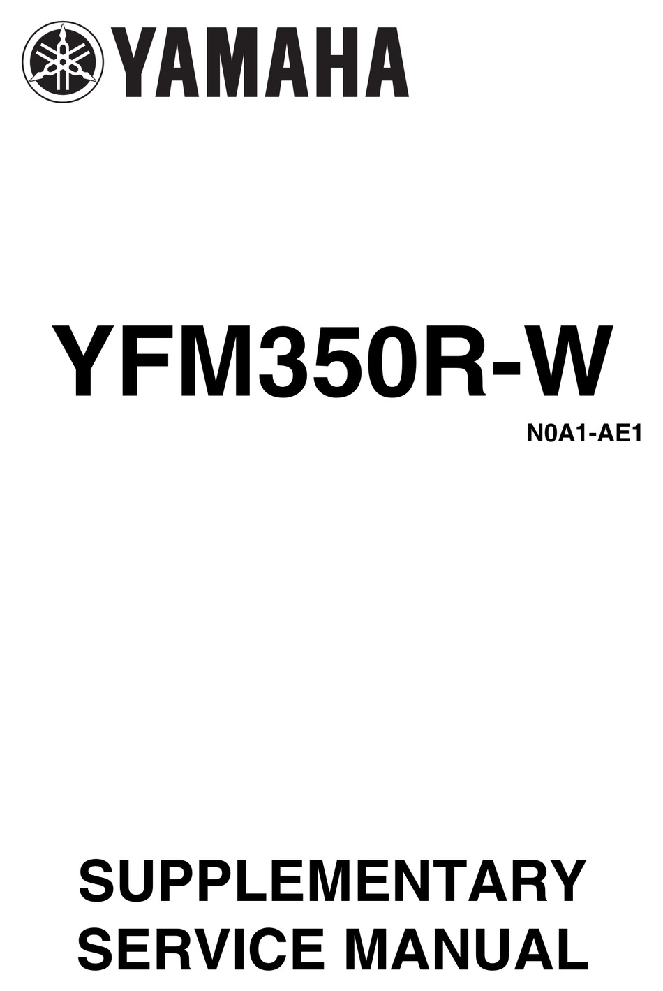 Yamaha Yfm350r W Supplementary Service Manual Pdf Download Manualslib