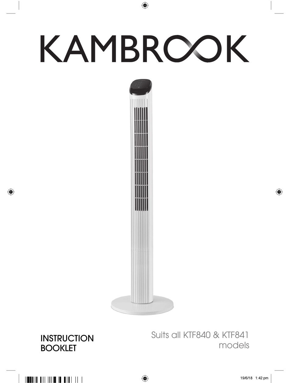 KAMBROOK KTF840 FAN INSTRUCTION BOOKLET ManualsLib