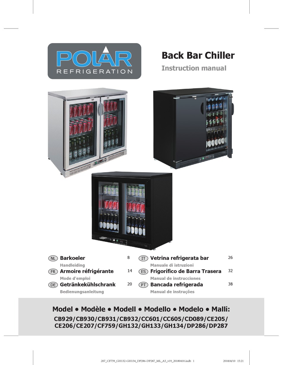 POLAR REFRIGERATION CB932 CHILLER INSTRUCTION MANUAL | ManualsLib