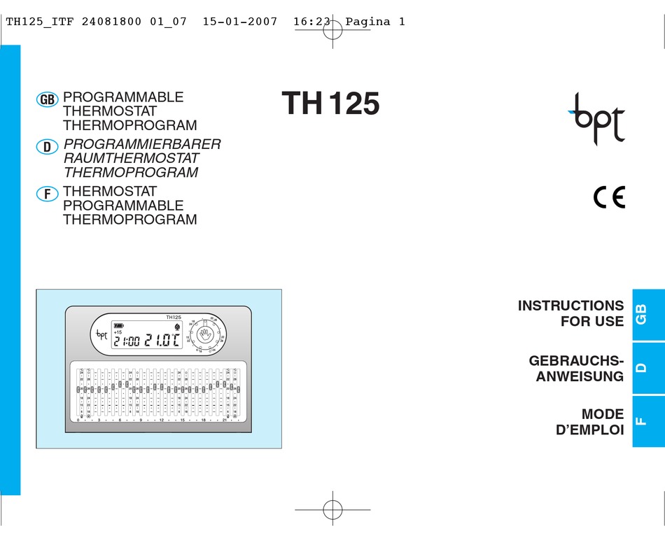 Termostato digital programable BPT TH400