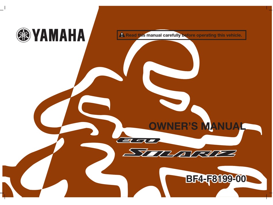 Yamaha Ego Solariz Owner S Manual Pdf Download Manualslib