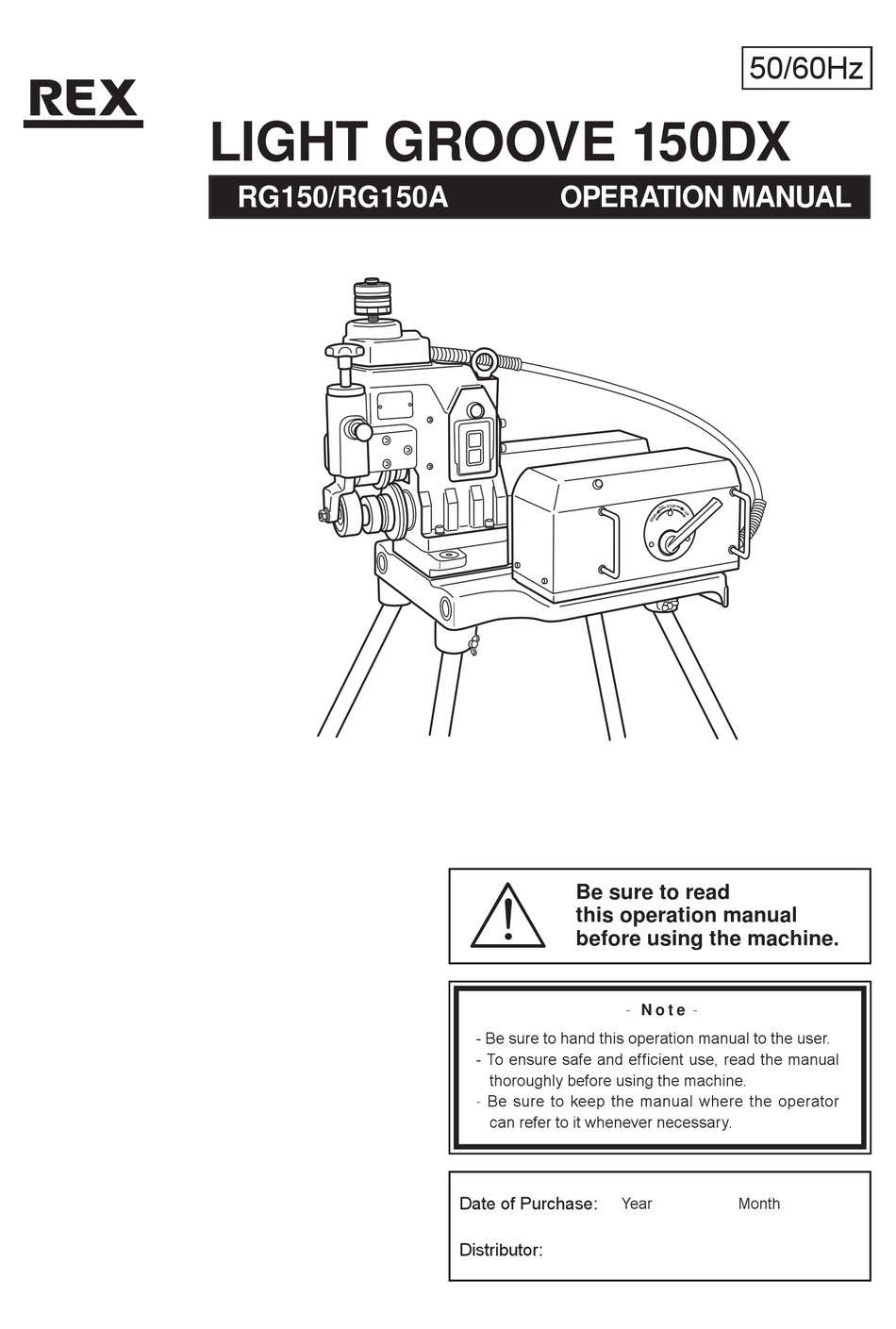 REX RG150 OPERATION MANUAL Pdf Download | ManualsLib