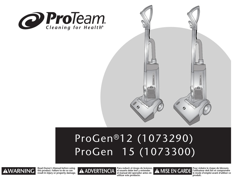 PROTEAM PROGEN 12 VACUUM CLEANER OWNER'S MANUAL ManualsLib
