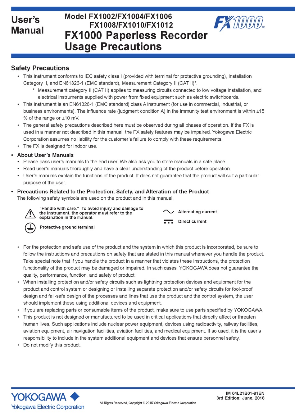 YOKOGAWA FX1000 USER MANUAL Pdf Download ManualsLib